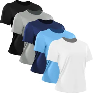1-5 Pack Women's Short Sleeve Shirts UPF 50  Sun Protection T-Shirts V Neck Workout Quick Dry Tops