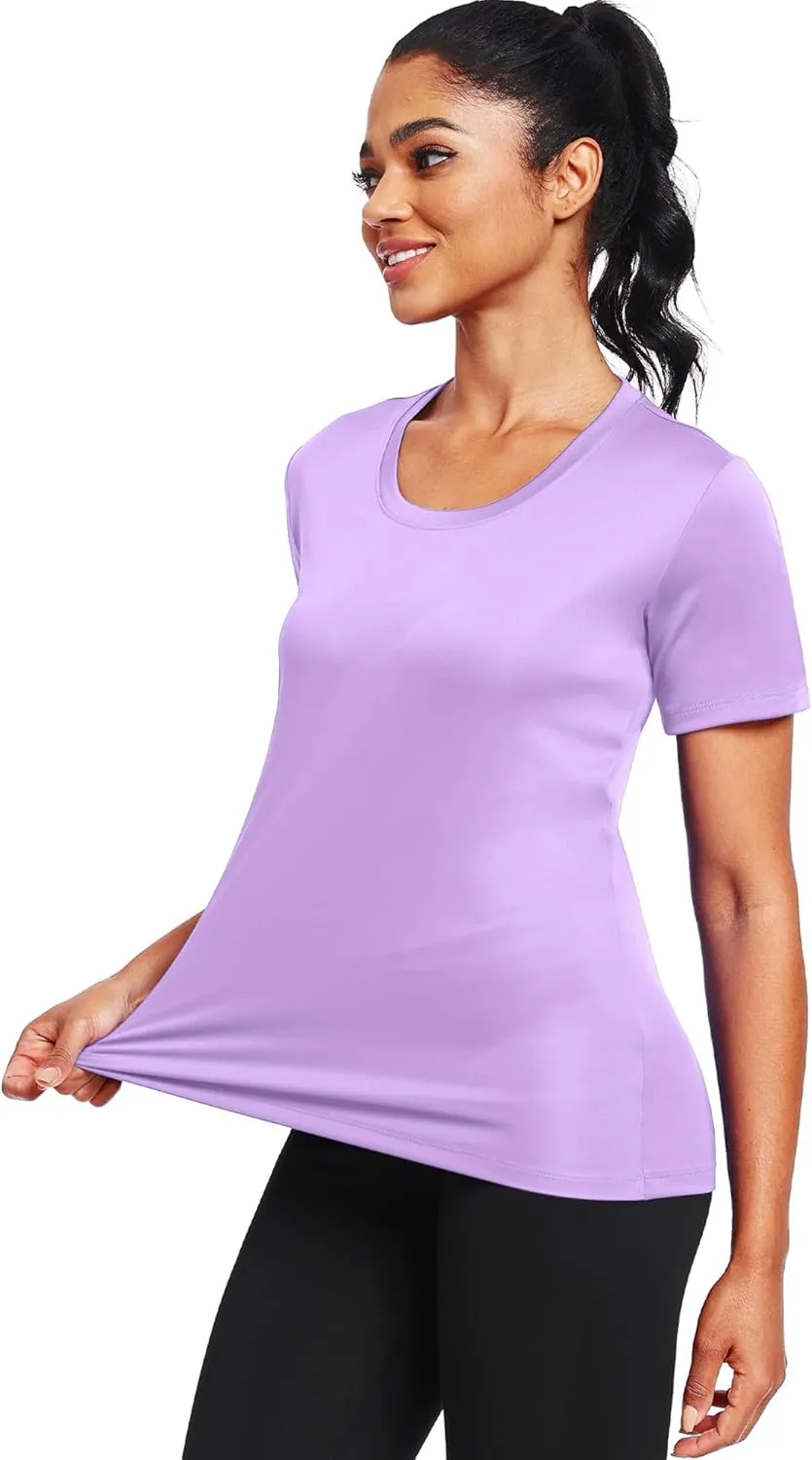 1-5 Pack Women's Short Sleeve Shirts UPF 50  Sun Protection T-Shirts V Neck Workout Quick Dry Tops