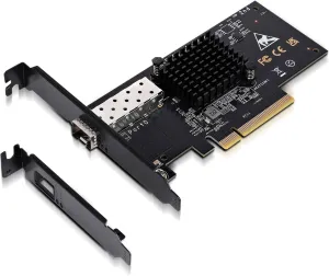 10Gbe PCI-E NIC with 82599EN(X520-DA1) Controller, 10Gb Single Port SFP  PCI-E Network Card, GiGaPlus 10Gbps PCI Express Ethernet LAN Adapter, Supports Windows/Windows Server/VMware