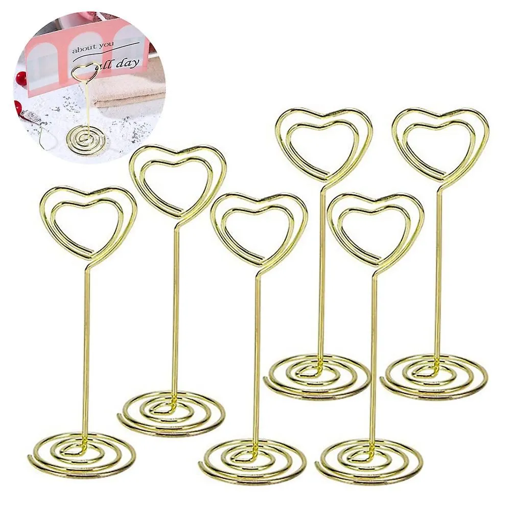 12 Pack Heart Shape Table Number Photo Holder Stands Place Card Paper Menu Clip