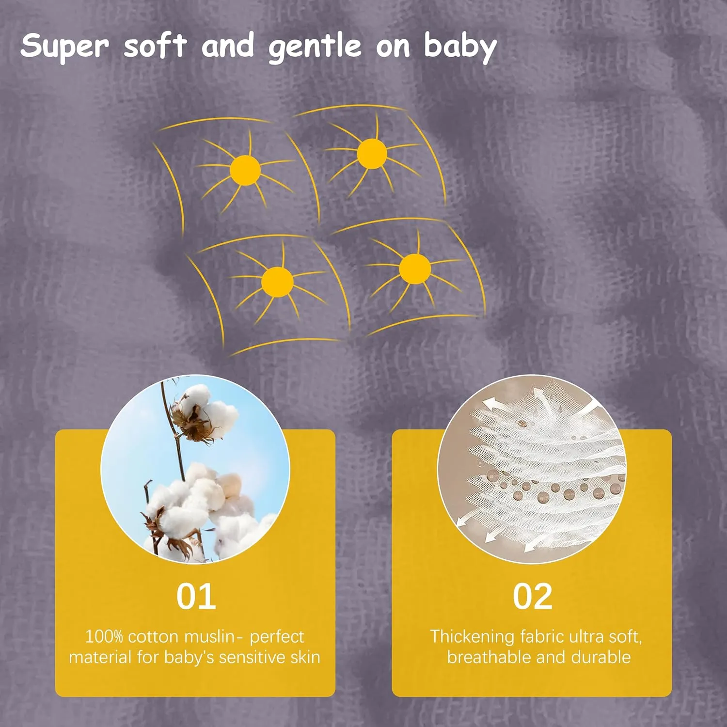 12 Pack Muslin Burp Cloths 100% Cotton Muslin Cloths Large 20''x10'' Extra Soft and Absorbent Baby Burping Cloth - Grey
