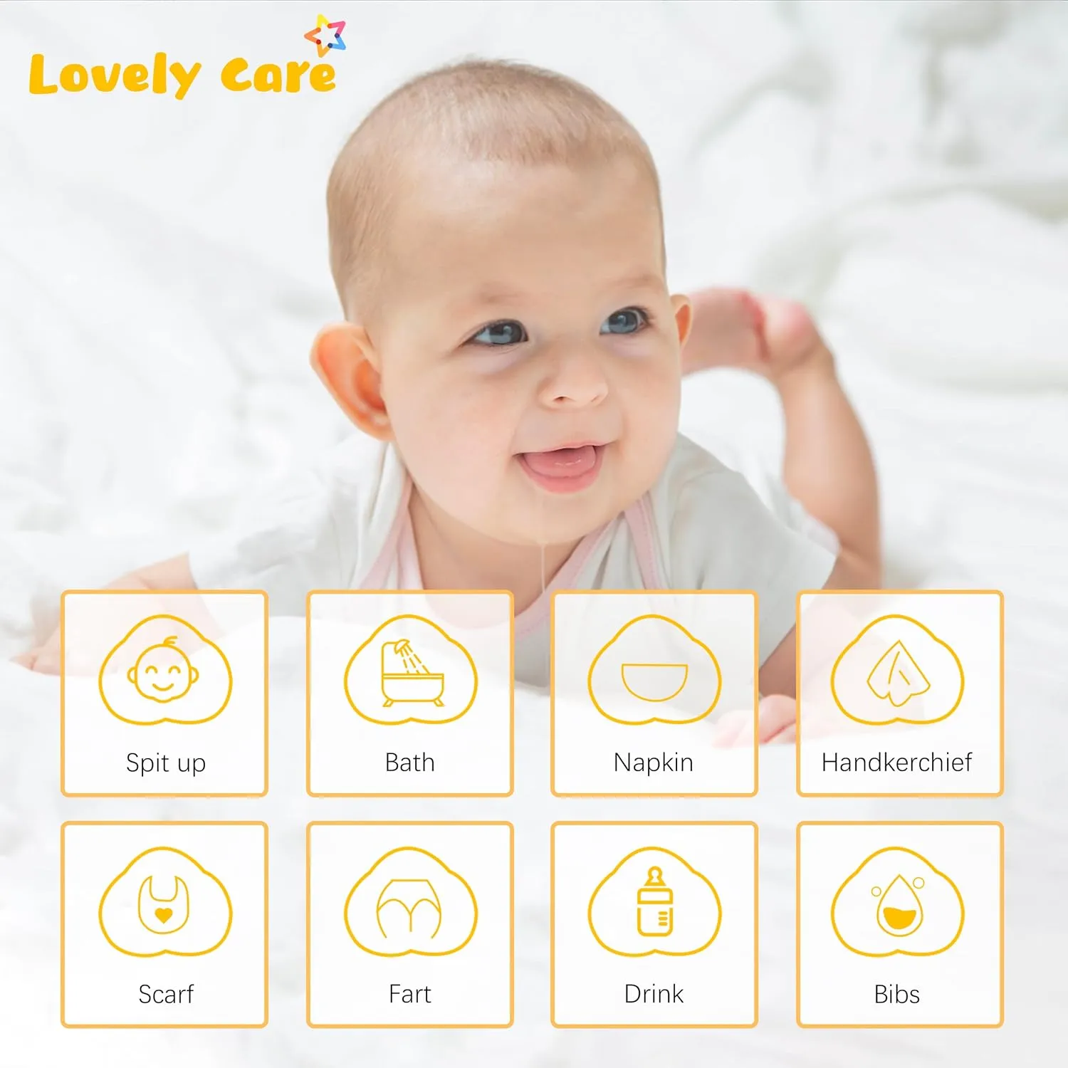 12 Pack Muslin Burp Cloths 100% Cotton Muslin Cloths Large 20''x10'' Extra Soft and Absorbent Baby Burping Cloth - Grey