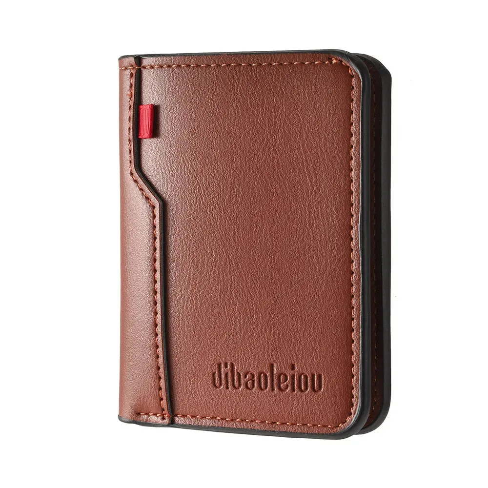 1pc new ultra-thin mini soft PU leather credit card wallet holder short vertical high-quality wallet.