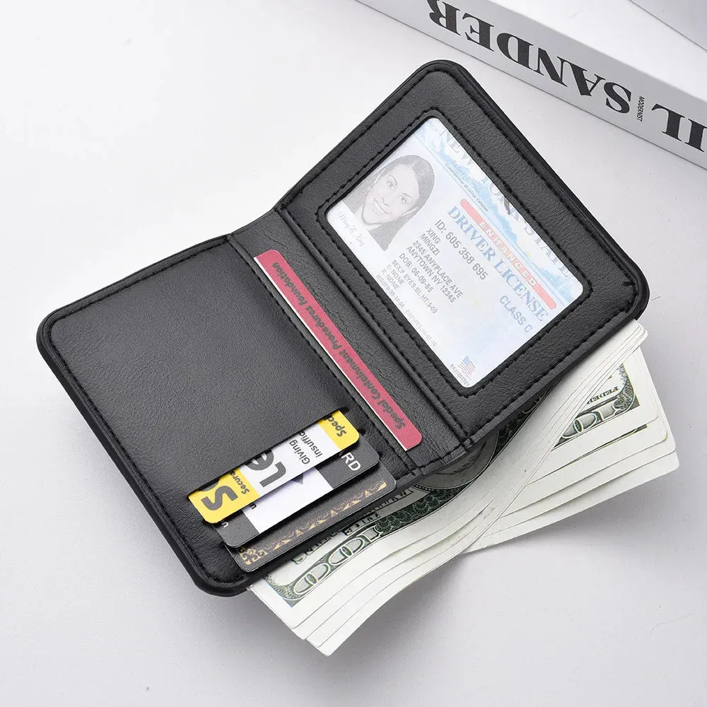 1pc new ultra-thin mini soft PU leather credit card wallet holder short vertical high-quality wallet.
