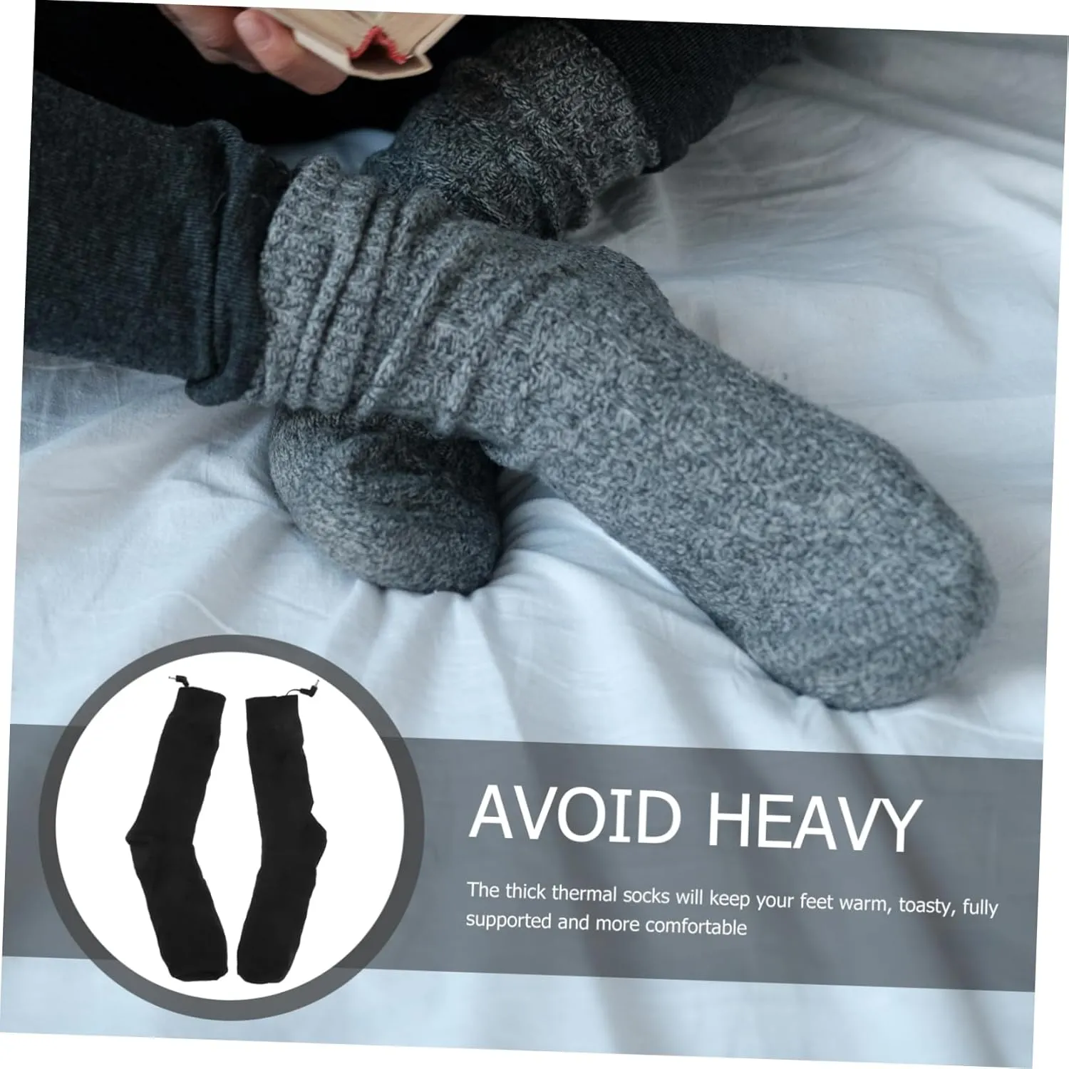 2 Pairs Electric Socks Motorcycle Heated Socks Mens Warm Socks Mens Thermal Socks Rechargable Batteries d Battery Rechargeable Motorcycle Battery Heating Socks Cotton Stocking USB
