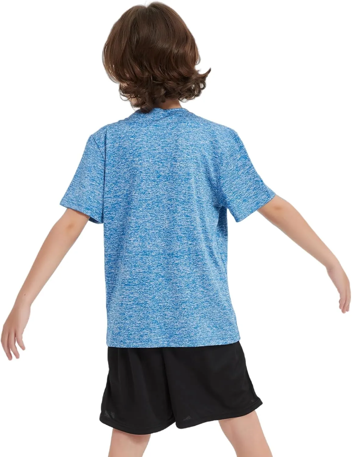 3 Pack Boys Kids Teens T Shirts Quick Dry Short Sleeve Moisture Wicking Tee Shirts Athletic Tops (Age 5-18Y)