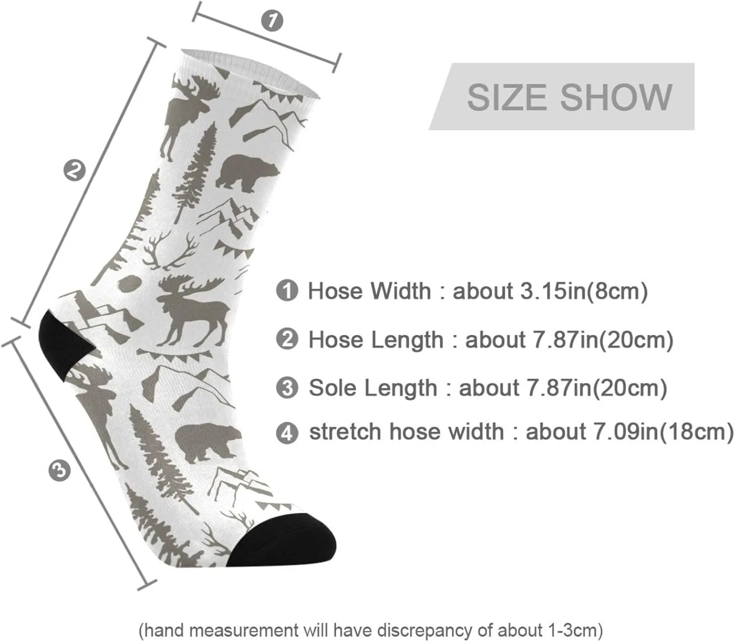 3 Packs Casual Socks, Compression Crew Knee High Athletic Soft Circulation Socks