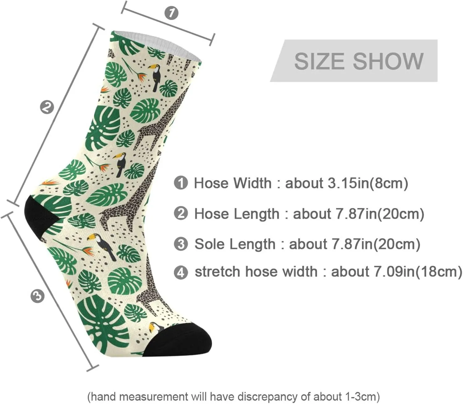 3 Packs Casual Socks, Compression Crew Knee High Athletic Soft Circulation Socks