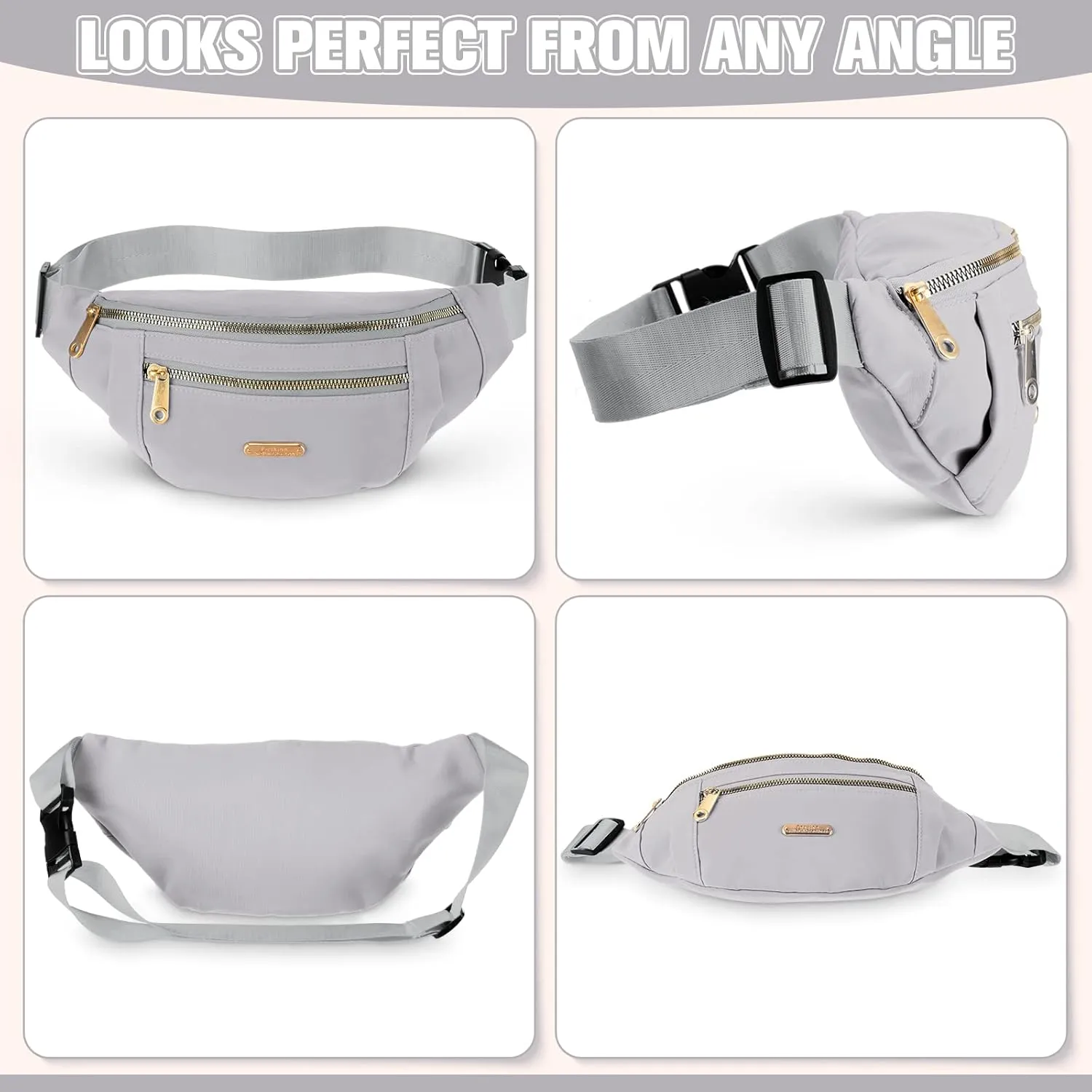 3 Pcs Waterproof Fanny Packs for Women and Men Waist Pack with Adjustable Strap Waist Pouch for Sports Running Exercise Walking Travel