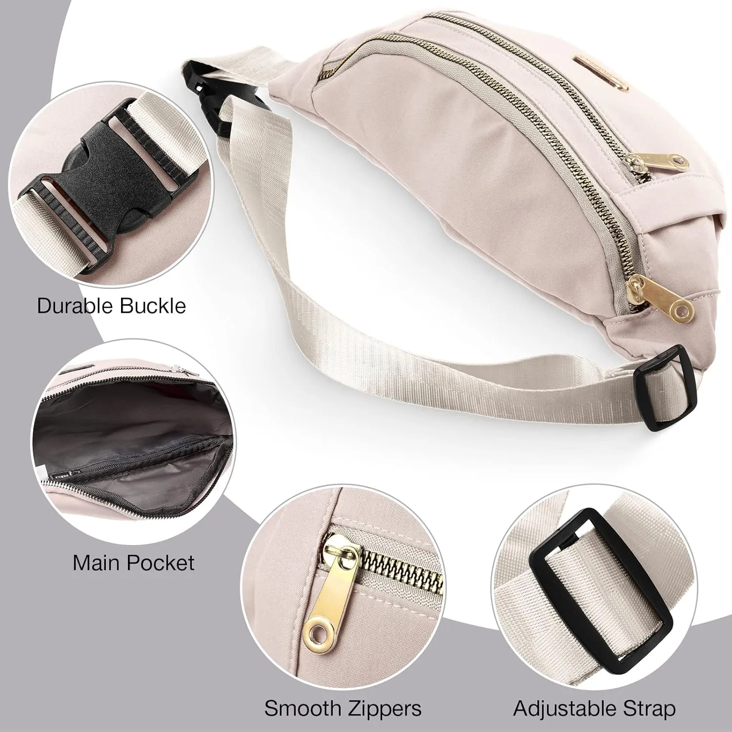3 Pcs Waterproof Fanny Packs for Women and Men Waist Pack with Adjustable Strap Waist Pouch for Sports Running Exercise Walking Travel