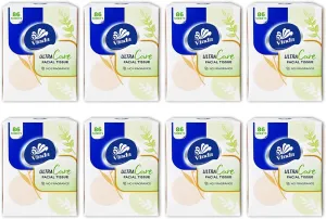 3-Ply Ultra Care Facial Tissues, 86 Count Each Box, 8 Cube Boxes
