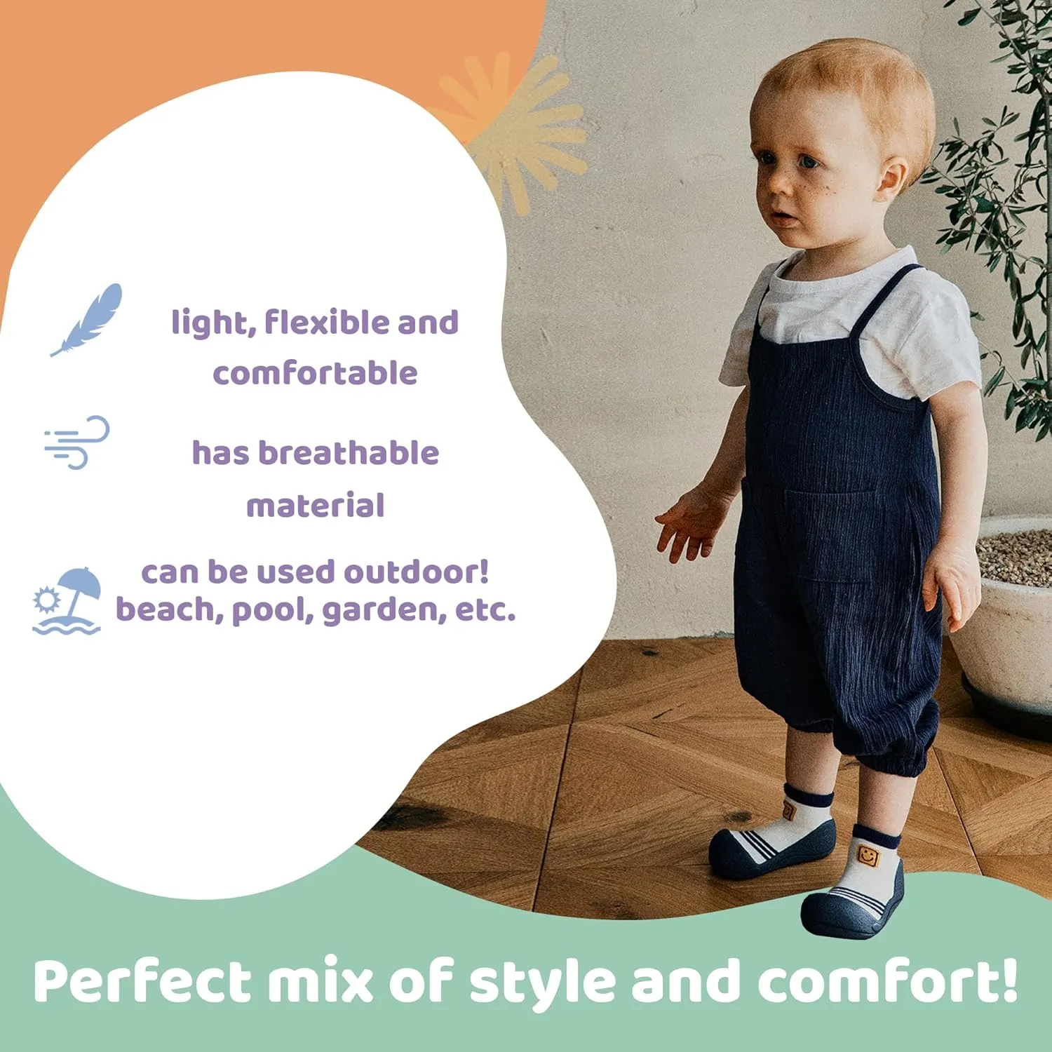 3.5 Baby Sock Shoes for Baby Boy & Girl, Soft, Non-Slip Toddler Sock Shoes, Breathable Infant Walking Shoes, First Steps Baby Shoes, Fun Animal-Themed Designs, Easy to Put On