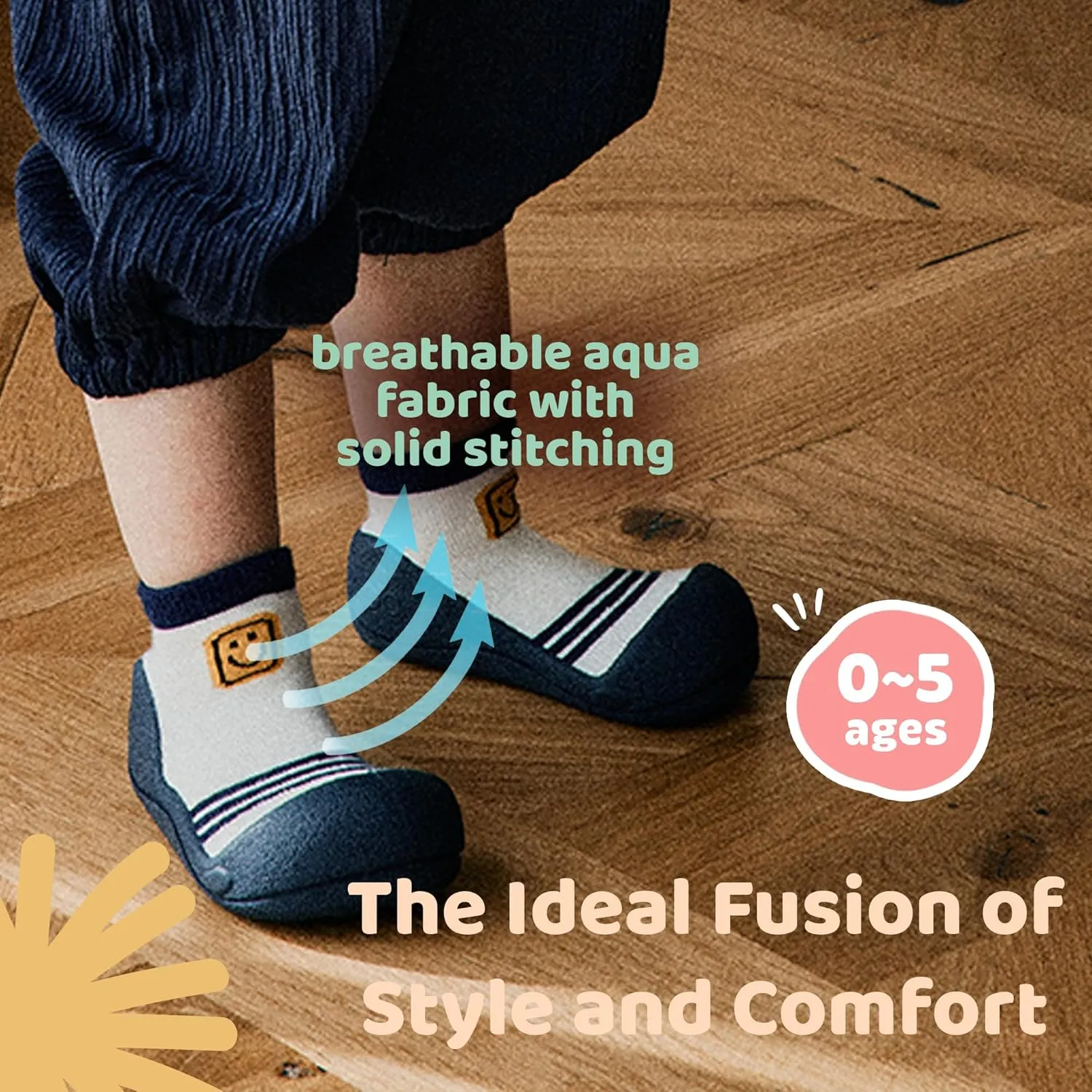 3.5 Baby Sock Shoes for Baby Boy & Girl, Soft, Non-Slip Toddler Sock Shoes, Breathable Infant Walking Shoes, First Steps Baby Shoes, Fun Animal-Themed Designs, Easy to Put On