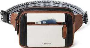 3L TRIPLE ZIP Fanny Packs Belt Bag For Women Men Crossbody Waist Pack Sling Chest Bum Travel Bag Purse Faux Leather Fashion Cute Black