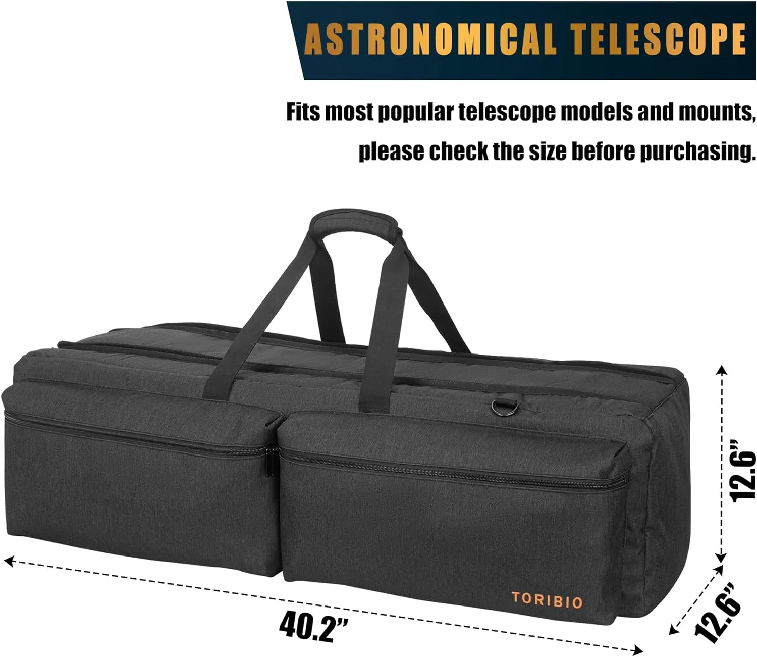 40“ Telescope Bag, Large Telescope Travel Bag for for Telescope Tube & Tripod,Soft Pad Telescope Carrying Case Compatible with Gskyer ToyerBee Celestron Telescope,Storage for Telescope Accessories