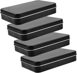 4pcs Sturdy Tinplate Playing Card Box Card Storage Organizer for Trading Jewelry and Items Compact Design for Easy Carrying and Storage