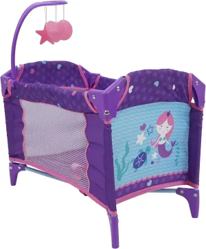 509 Crew Mermaid Dream n Fun Doll Play Yard - Kids Pretend Play, w/Mobile, Folds for Easy Storage & Travel, Pack & Play, Ages 3 
