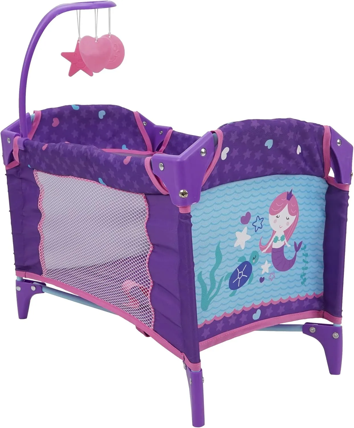 509 Crew Mermaid Dream n Fun Doll Play Yard - Kids Pretend Play, w/Mobile, Folds for Easy Storage & Travel, Pack & Play, Ages 3 