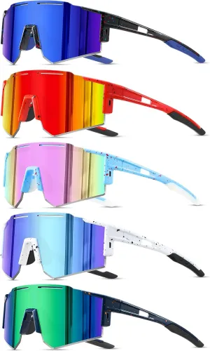 5PACK Polarized Kids sunglasses Youth Softball Cycling Sports Sun Glasses Boys Girls UV400 Protection Goggles