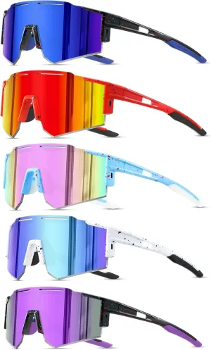 5PACK Polarized Kids sunglasses Youth Softball Cycling Sports Sun Glasses Boys Girls UV400 Protection Goggles