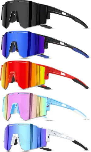 5PACK Polarized Kids sunglasses Youth Softball Cycling Sports Sun Glasses Boys Girls UV400 Protection Goggles