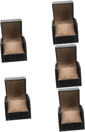 5pcs Box Leather Watch Display Stand Watch Storage Case with Pillow for Men Women
