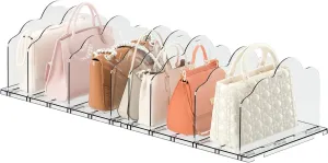 8 Pcs Purse Organizer for Closet, Adjustable Acrylic Clear Shelf Dividers for Purse, Pocketbook, Wallet, Handbags, Books (2 Base Boards   8 Dividers)