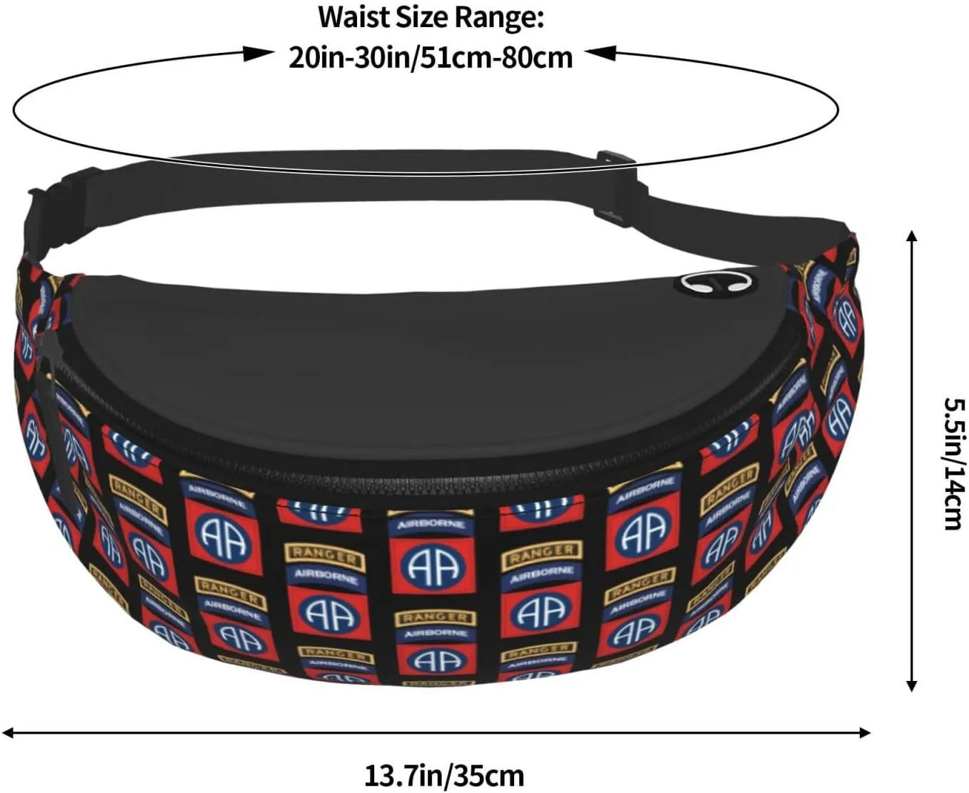 82nd Airborne Fanny Pack Daypack Crossbody Waist Bag For Travel Sports Running Hiking