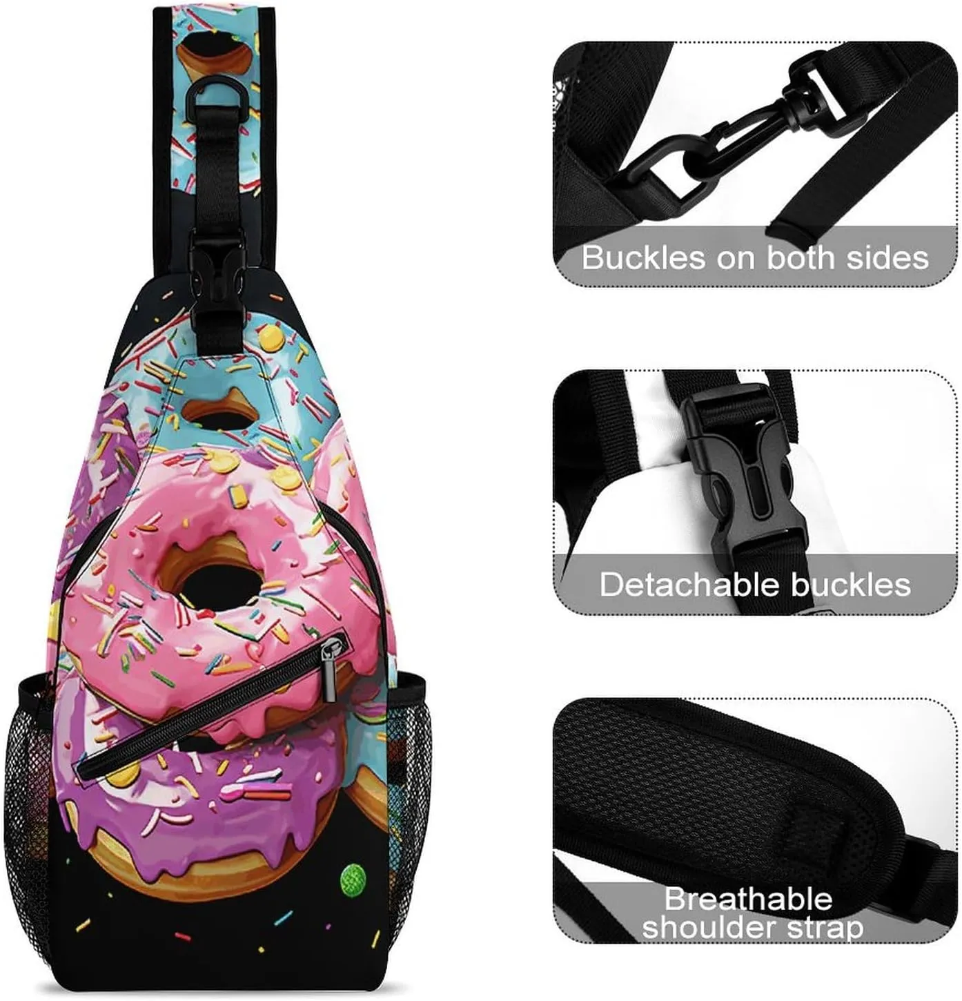 A Psychedelic Cat Sling Bag Crossbody Bags Cross Body Bag Fanny Packs Chest Bags Sling Purses for Travel