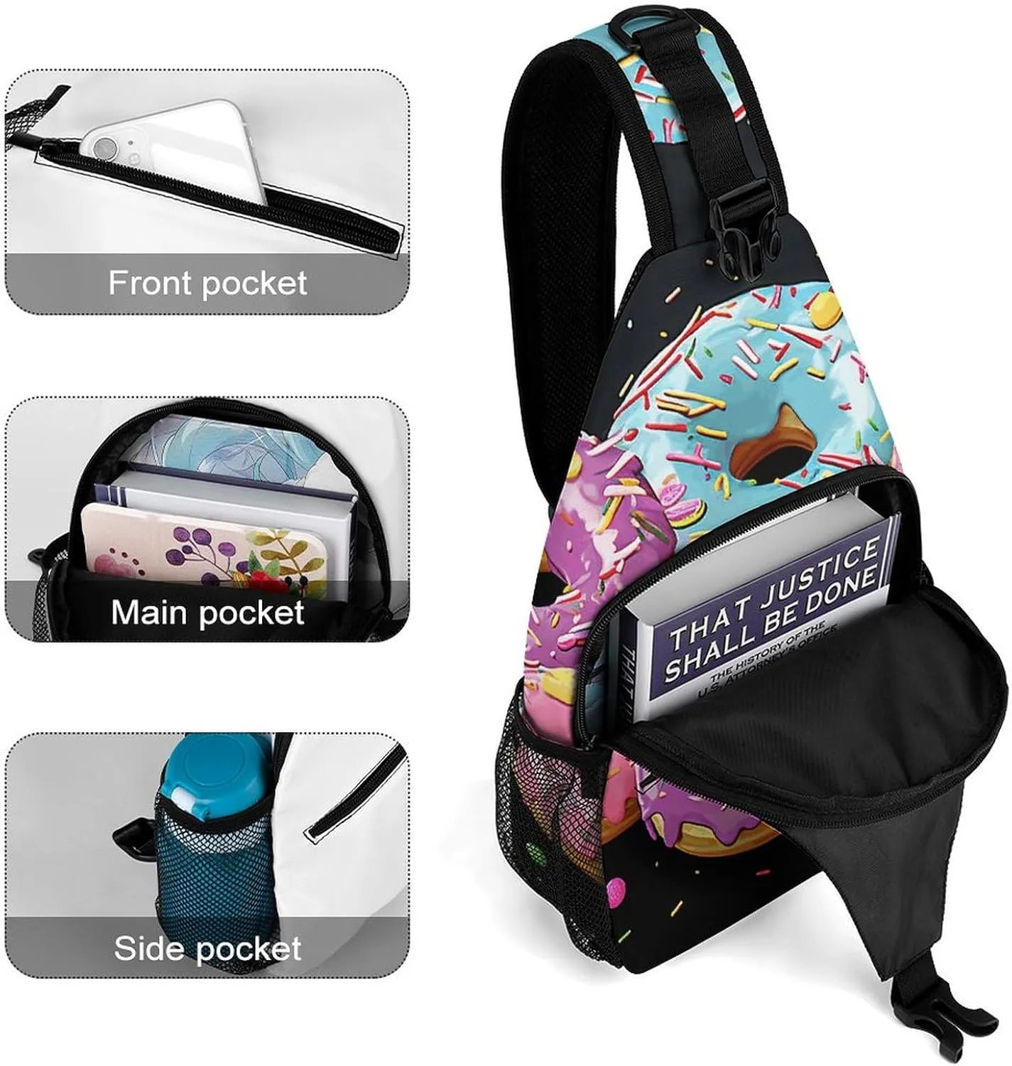A Psychedelic Cat Sling Bag Crossbody Bags Cross Body Bag Fanny Packs Chest Bags Sling Purses for Travel
