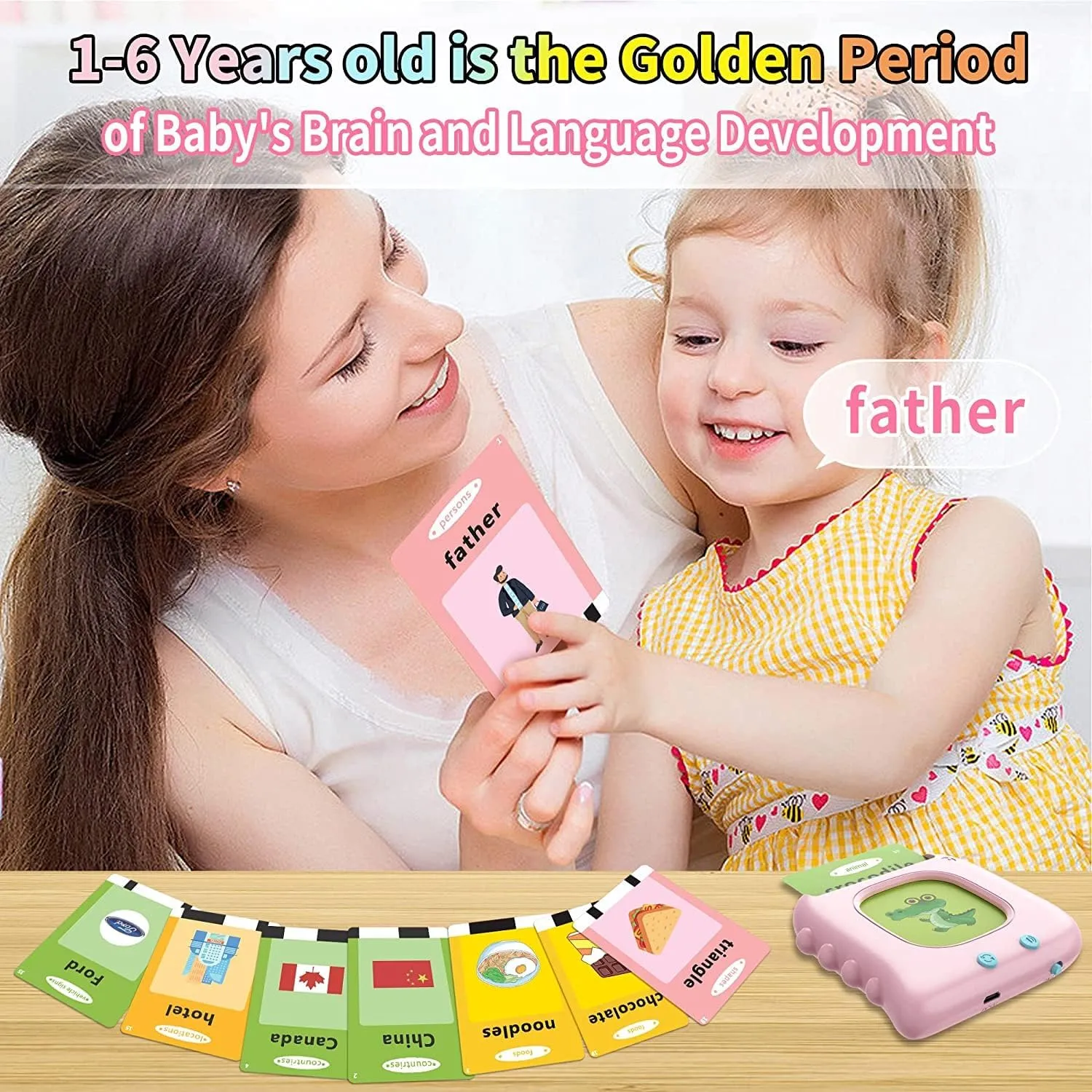 ABC Learning Toddler Girl Toys Talking Flash Cards with 510 Sight Words, Montessori Educational Toys for 2 3 4 5 6 Year Old, Pocket Speech Therapy Materials, Autism Sensory Toy, Birthday Gift Ideas