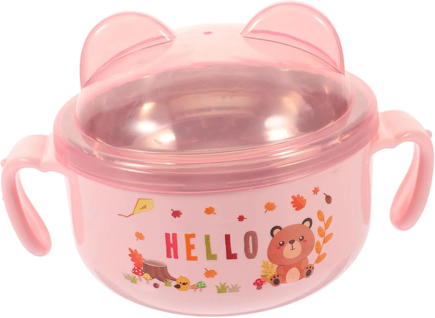 ABOOFAN -scalding Baby Food Bowl Stainless Steel Boys and Girls Dinnerware Multi-functional Bowl for Soup Salad Noodles Easy Hold Two Handles