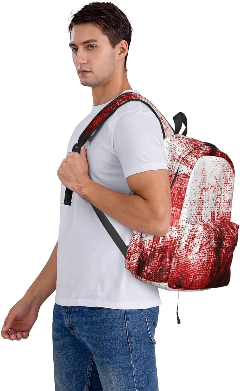 Abstract Bloody Backpack Casual Laptop Backpack Large Capacity Double Shoulder Bag Travel Daypack For Women Men