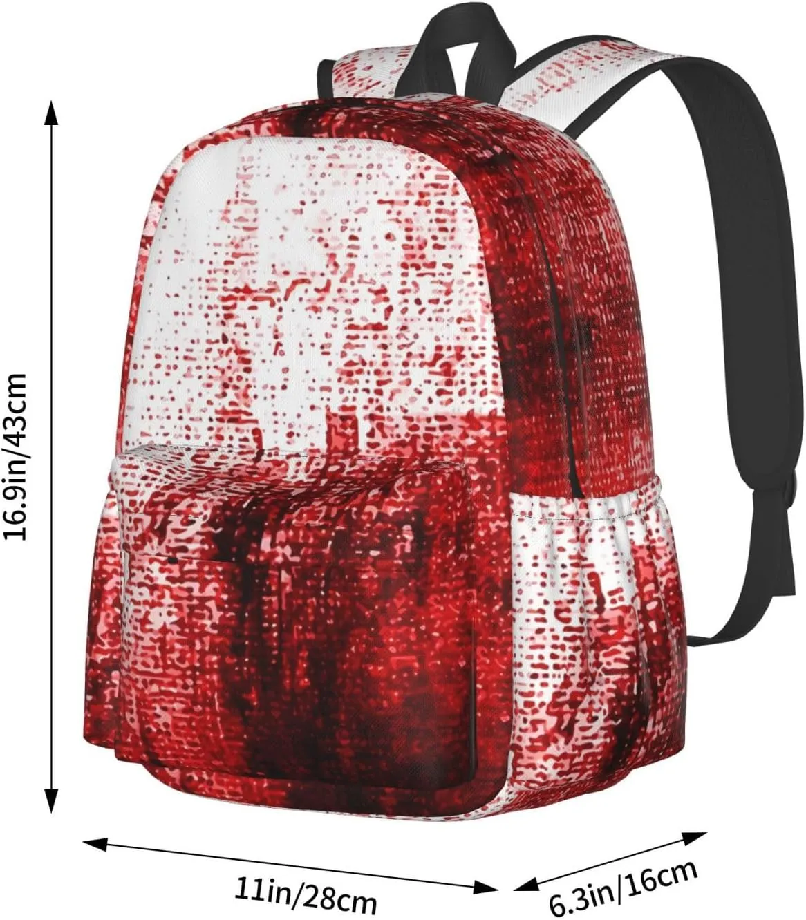Abstract Bloody Backpack Casual Laptop Backpack Large Capacity Double Shoulder Bag Travel Daypack For Women Men