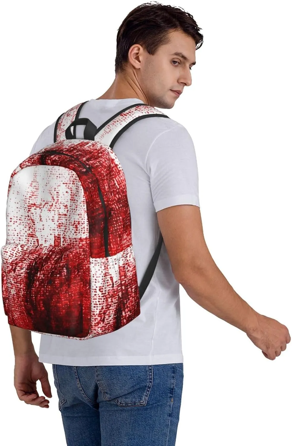 Abstract Bloody Backpack Casual Laptop Backpack Large Capacity Double Shoulder Bag Travel Daypack For Women Men