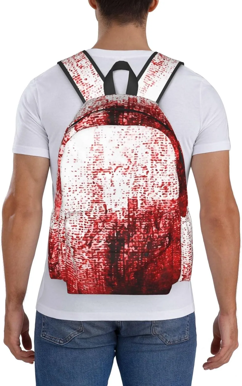 Abstract Bloody Backpack Casual Laptop Backpack Large Capacity Double Shoulder Bag Travel Daypack For Women Men