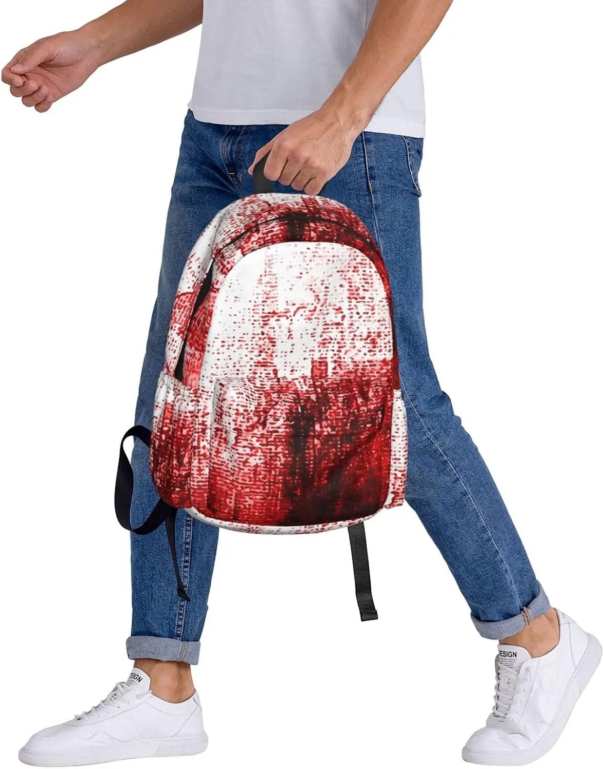 Abstract Bloody Backpack Casual Laptop Backpack Large Capacity Double Shoulder Bag Travel Daypack For Women Men