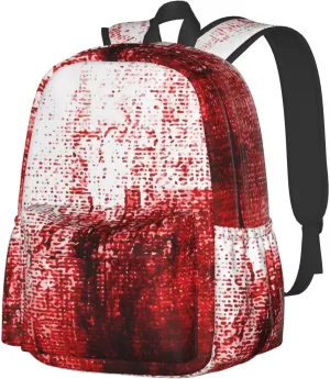 Abstract Bloody Backpack Casual Laptop Backpack Large Capacity Double Shoulder Bag Travel Daypack For Women Men