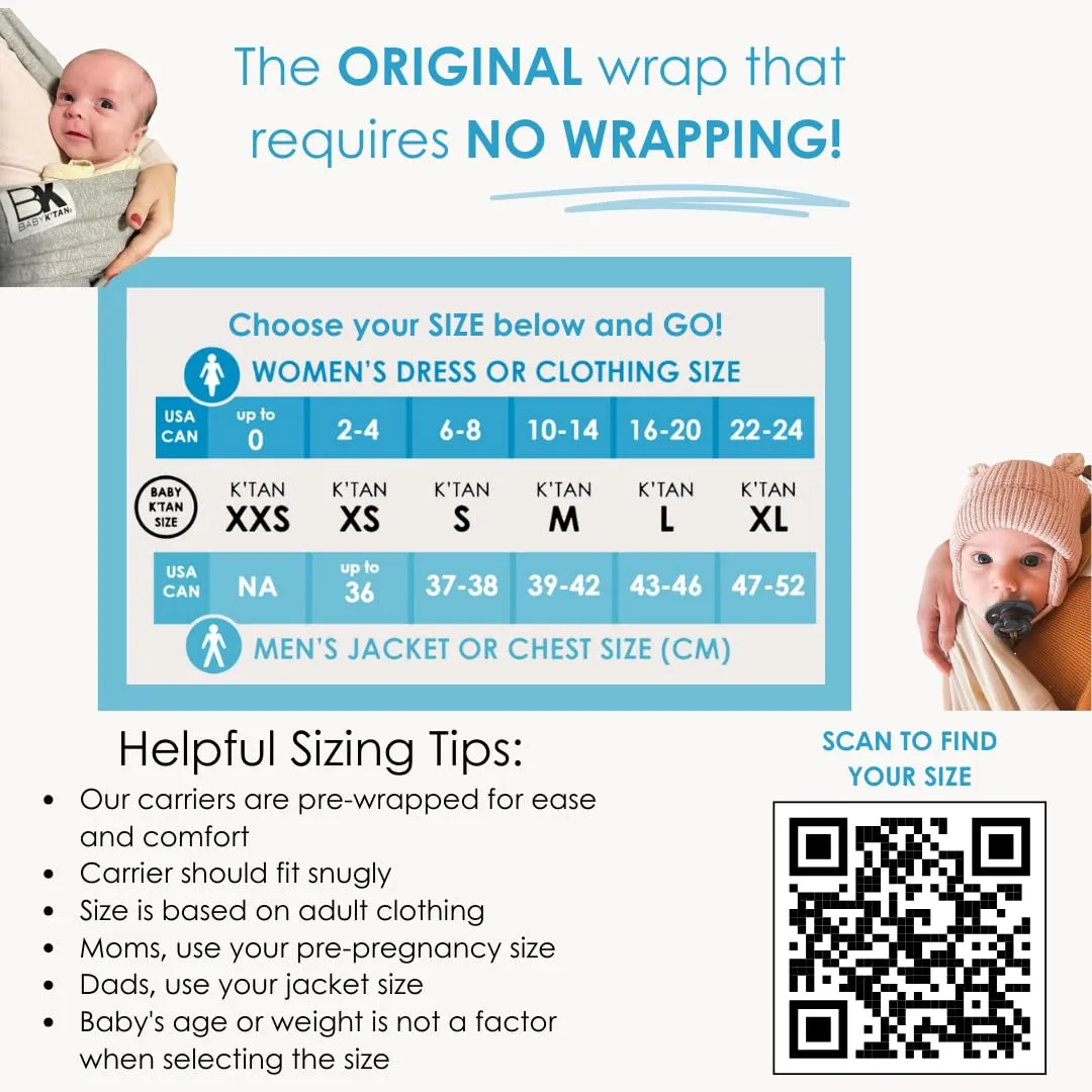 Active Baby K'tan Baby Carrier Wrap: #1 Easy Pre-Wrapped Baby Sling | Breathable Sport Performance Blend | UVA/UVB Infant Sun Protection | Quick Drying | Newborn to Toddler up to 35lb (See Size Chart)