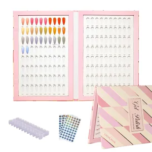 Acycoin2A 160 Nail Color Display Book Chart with 240 Nail Tips UV Gel Polish Color Card Board (B)