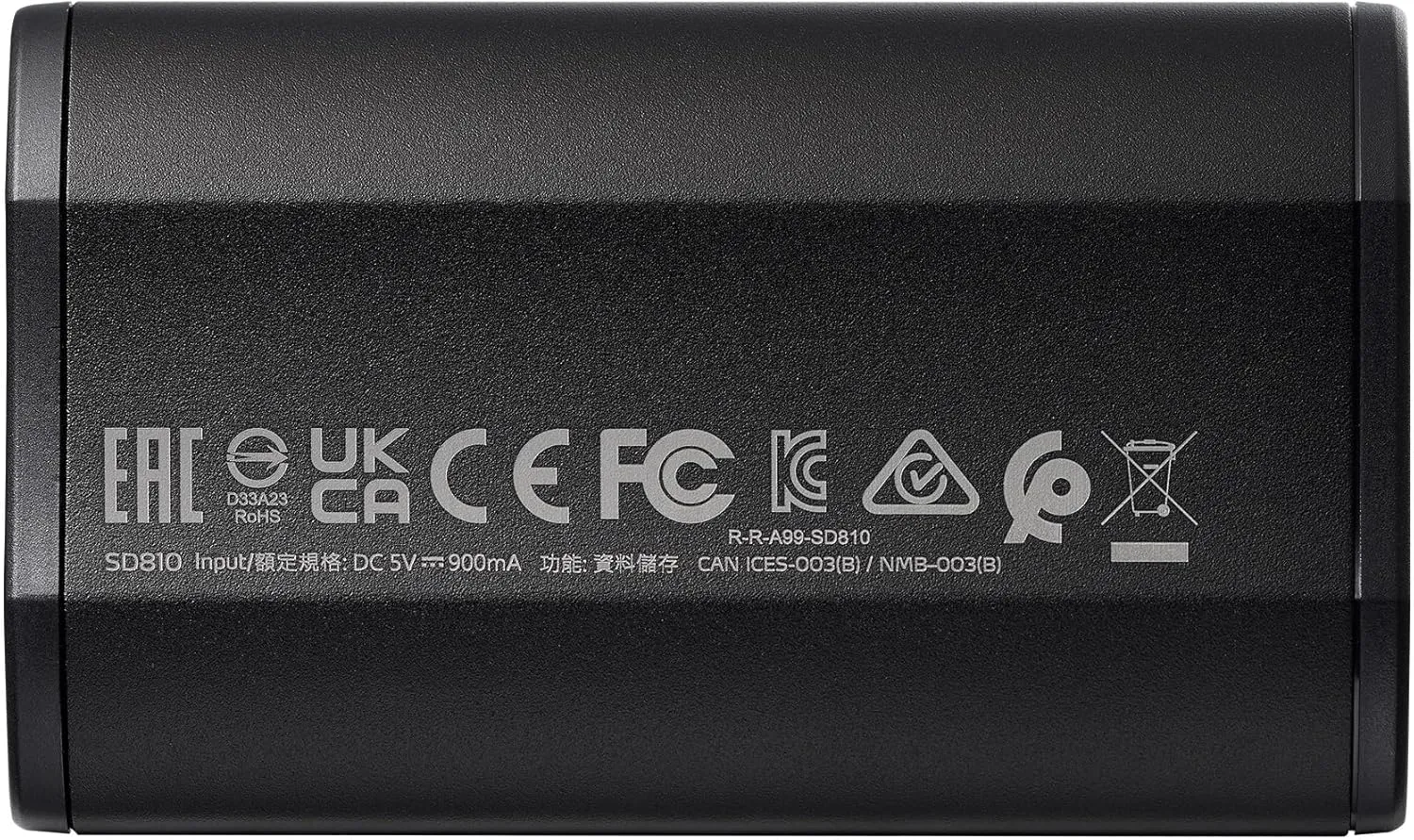 ADATA SD810 1000G IP68 Water Resistance Up to 2000 MB/s USB 3.2 Gen 2 USB-C External Solid State Drive - Black for iPhone 15/Pro/Max, Android (SD810-1000G-CBK)