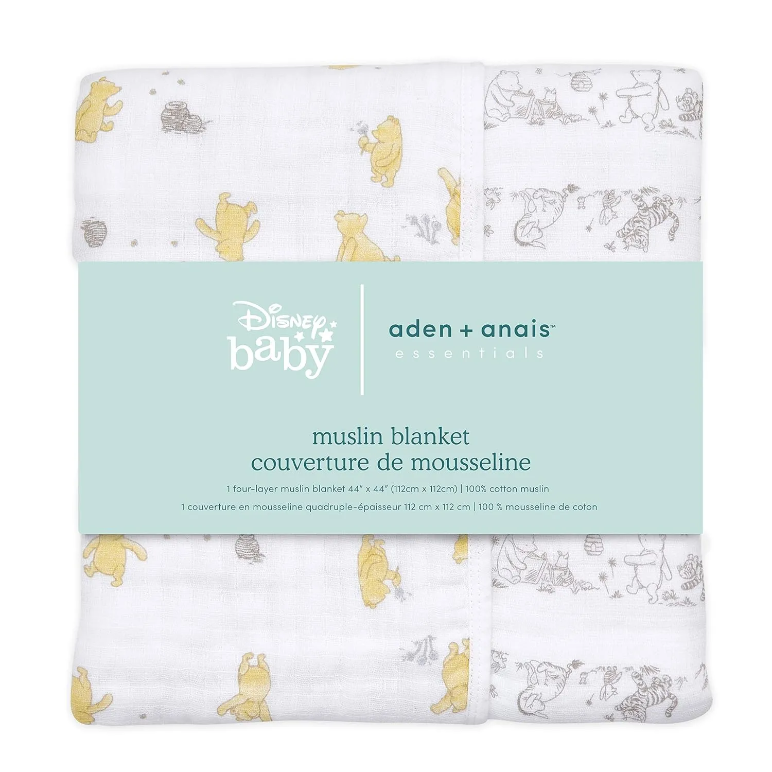 aden   anais Dream Blanket, Boutique Muslin Baby Blankets for Girls & Boys, Ideal Lightweight Newborn Nursery & Crib Blanket, Unisex Toddler & Infant Bedding, Shower & Registry Gift, Winnie The Pooh