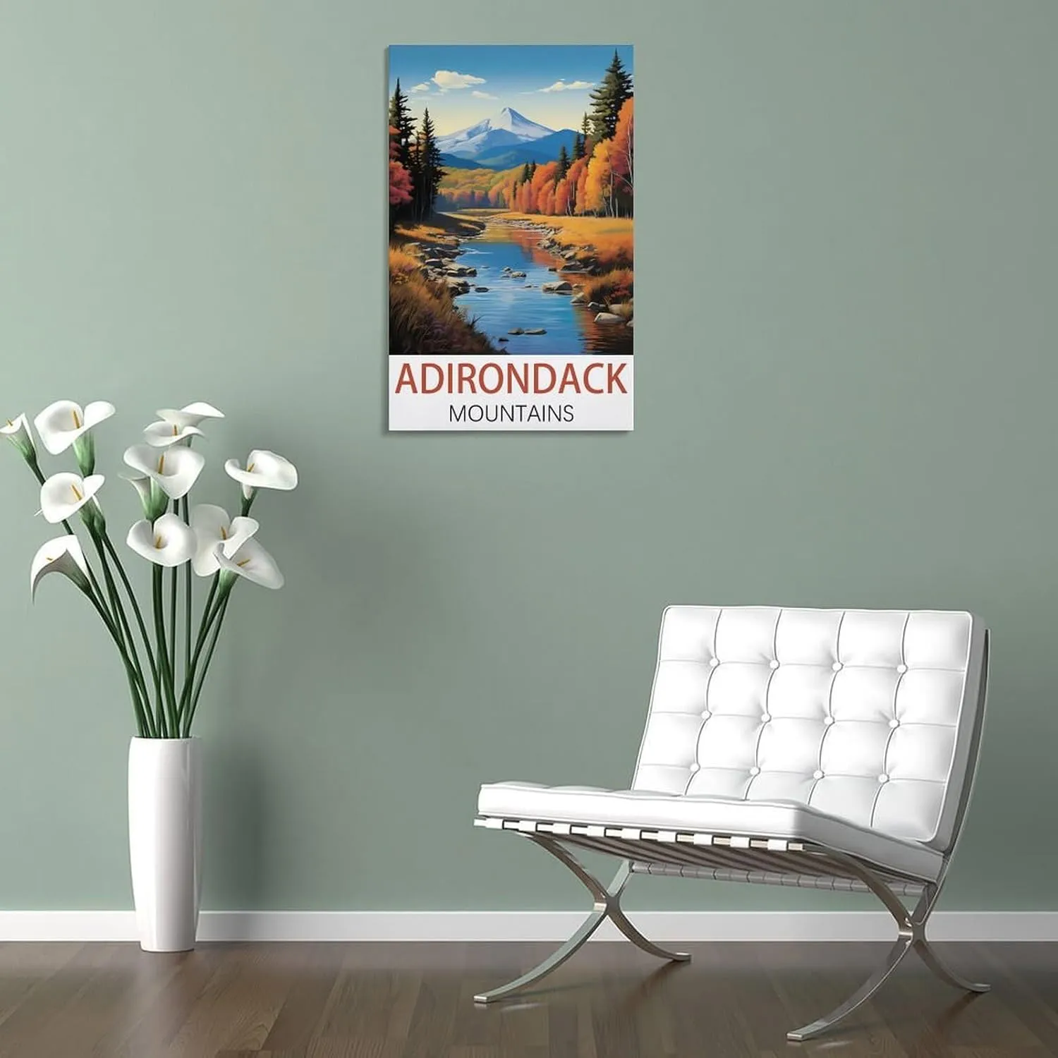Adirondack Mountains Travel Poster Print Canvas Wall Art for Bedroom Living Room HD Print Posters 08x12inch(20x30cm)