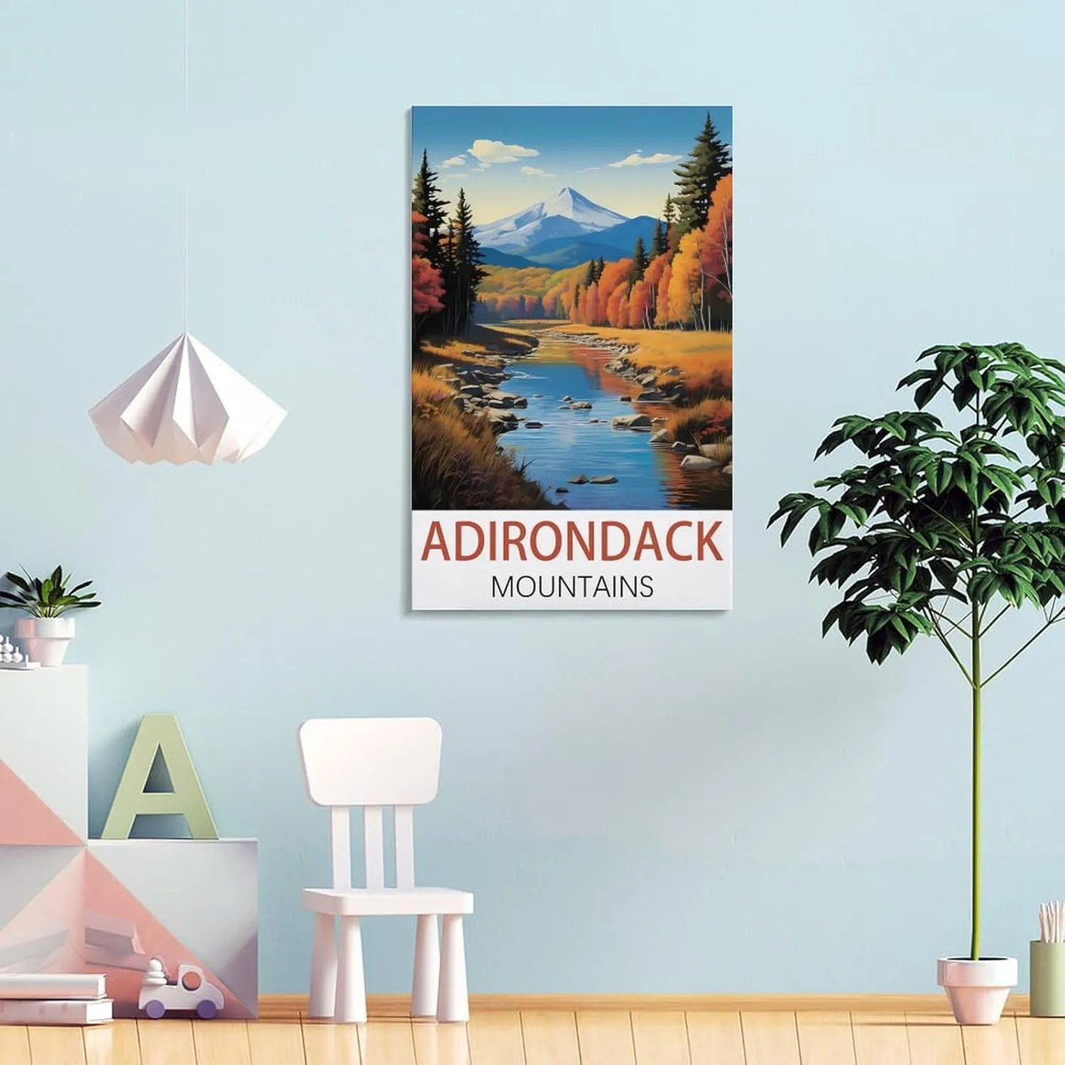 Adirondack Mountains Travel Poster Print Canvas Wall Art for Bedroom Living Room HD Print Posters 08x12inch(20x30cm)