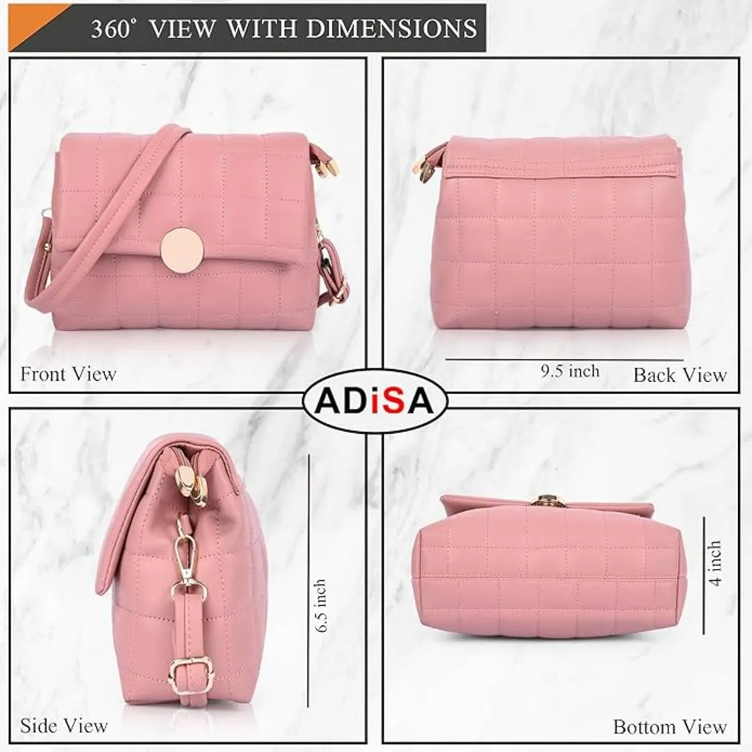 ADISA Women's Girls Quilted Cross Body Sling Bag