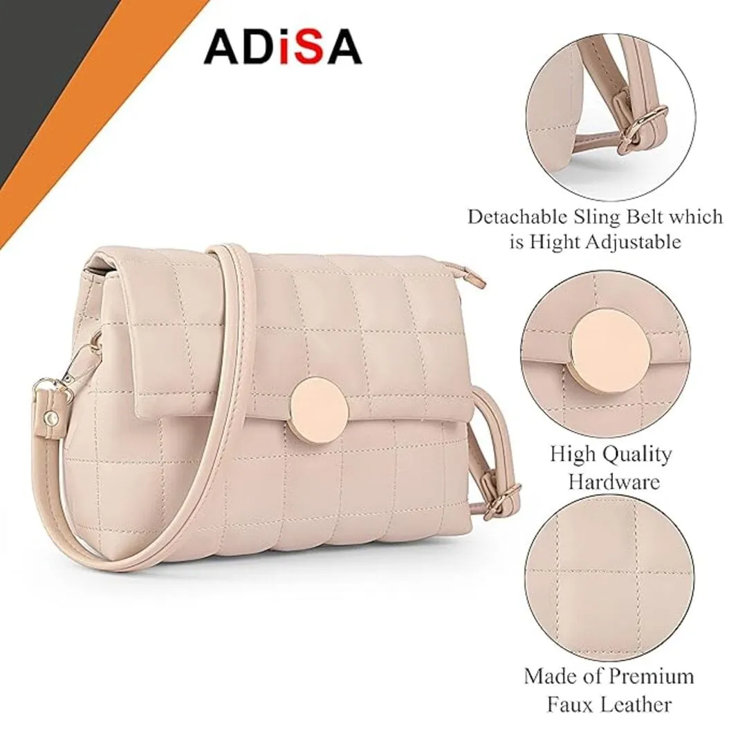 ADISA Women's Girls Quilted Cross Body Sling Bag