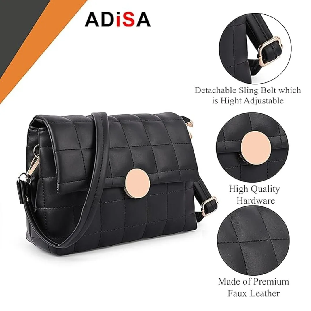 ADISA Women's Girls Quilted Cross Body Sling Bag