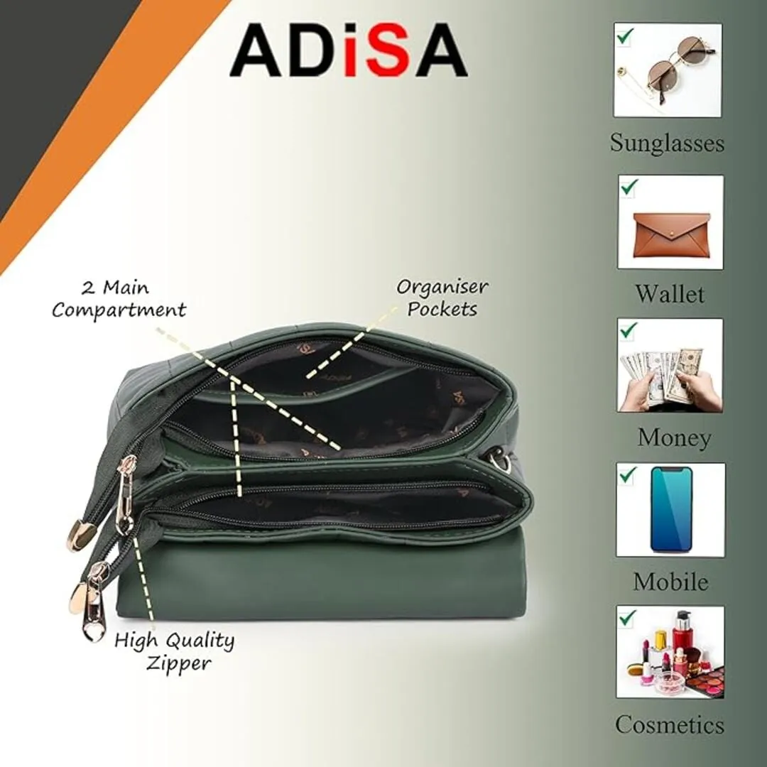 ADISA Women's Girls Quilted Cross Body Sling Bag