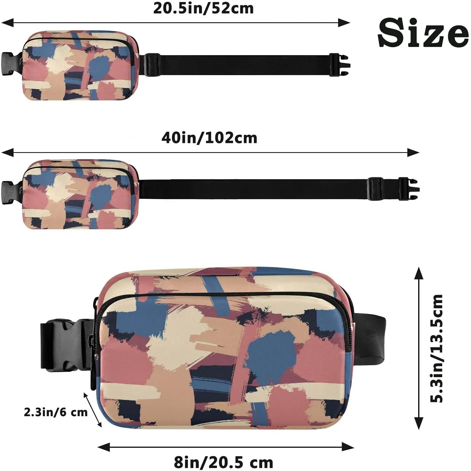 Adjustable Belt Running Bag, Fanny Pack Waist Runners Bag Tote for Women Men Sports Hiking Fitness Exercise Gym Pouch