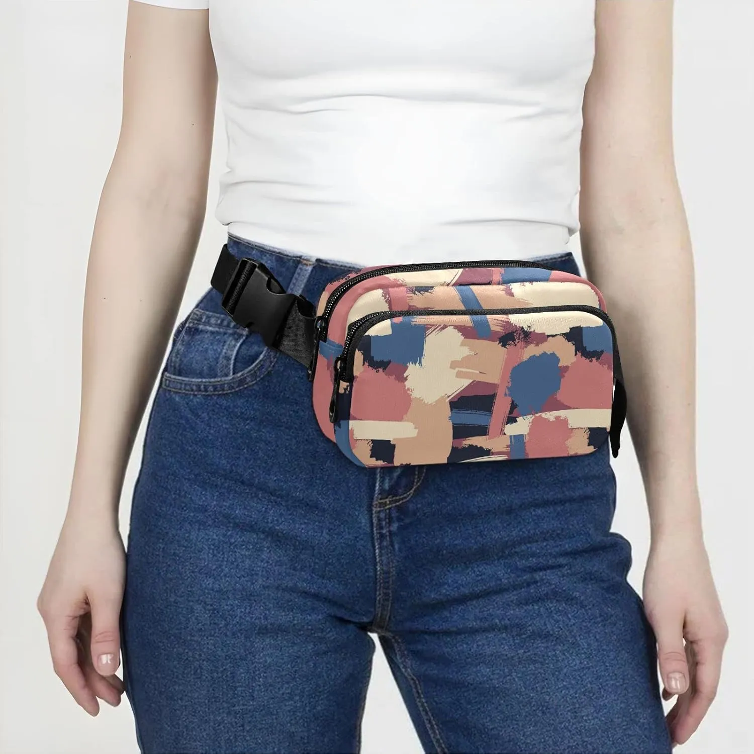 Adjustable Belt Running Bag, Fanny Pack Waist Runners Bag Tote for Women Men Sports Hiking Fitness Exercise Gym Pouch